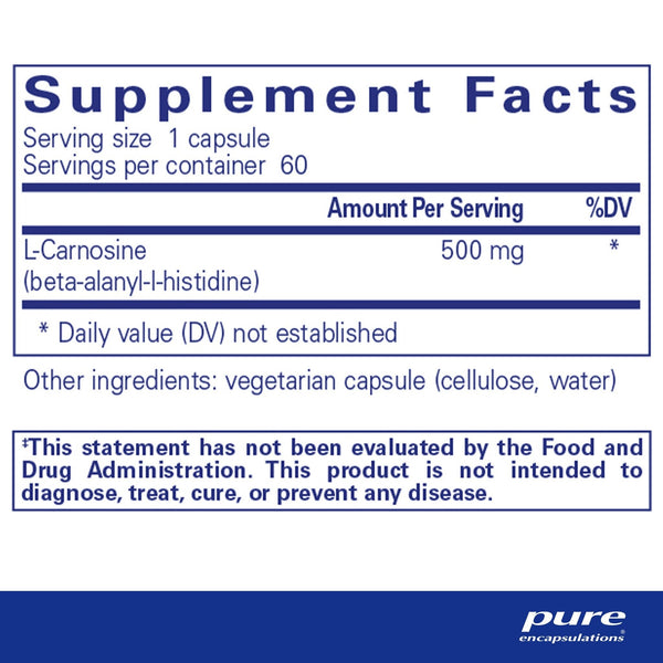 Pure Encapsulations, L-Carnosine, 60 Capsules