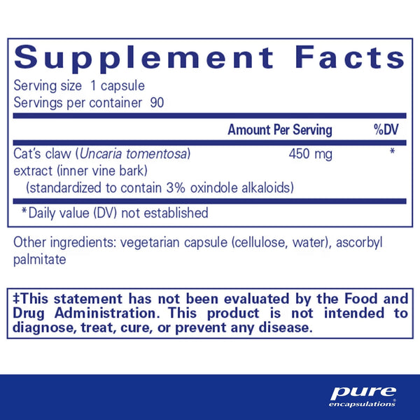 Pure Encapsulations, Cat's Claw, 90 Capsules