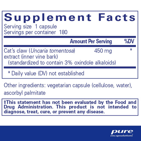 Pure Encapsulations, Cat's Claw, 180 Capsules