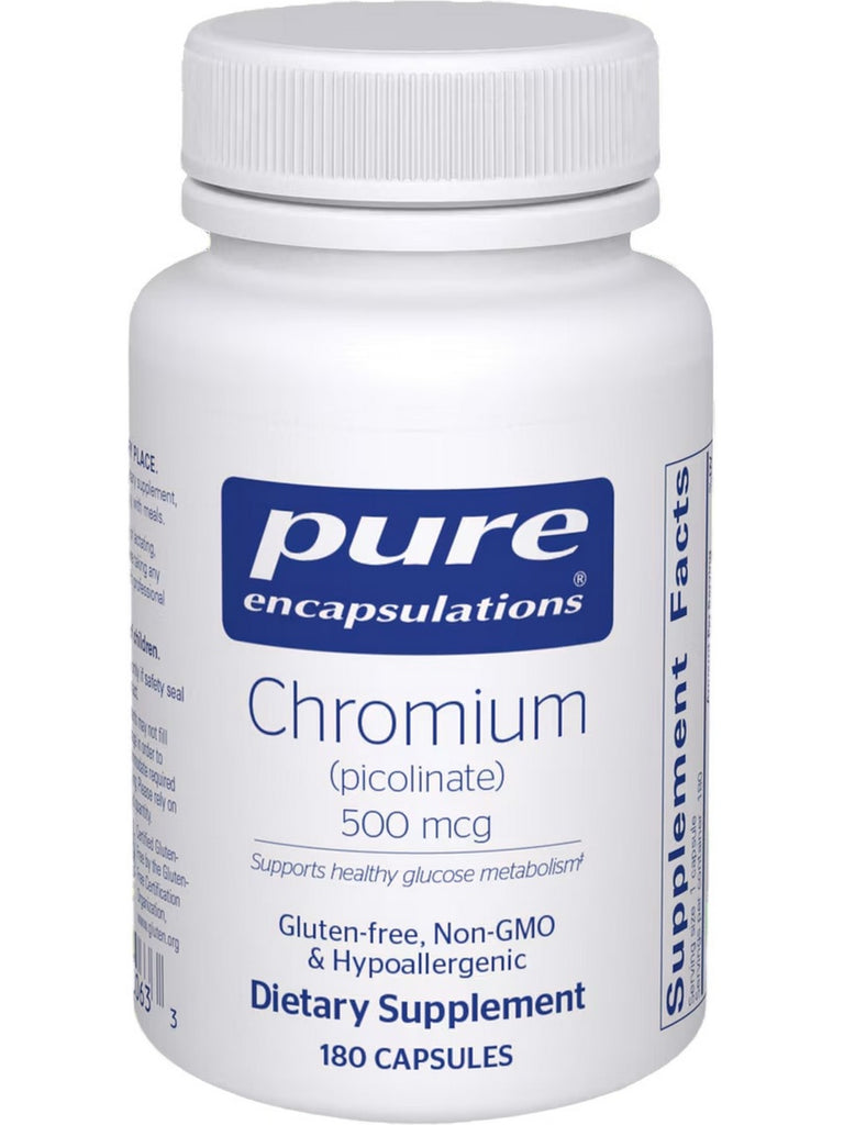 Pure Encapsulations, Chromium (picolinate) 500 mcg, 180 vcaps