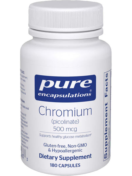 Pure Encapsulations, Chromium (picolinate) 500 mcg, 180 vcaps