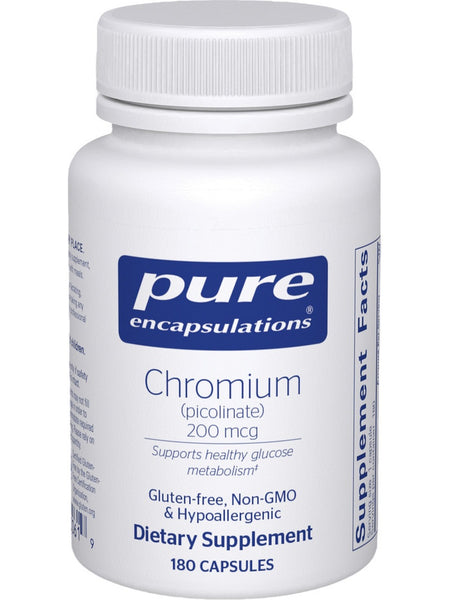 Pure Encapsulations, Chromium (picolinate) 200 mcg, 180 vcaps