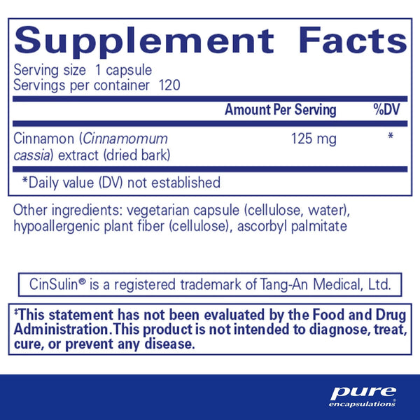 Pure Encapsulations, Cinnamon WS, 120 Capsules