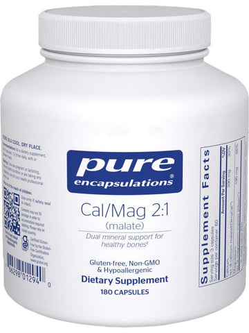 Pure Encapsulations, Cal/Mag, (malate) 2:1, 180 vcaps