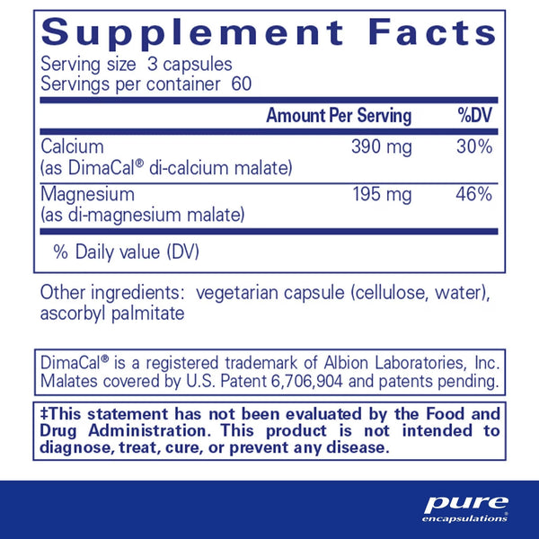 Pure Encapsulations, Cal/Mag 2:1 (Malate), 180 Capsules