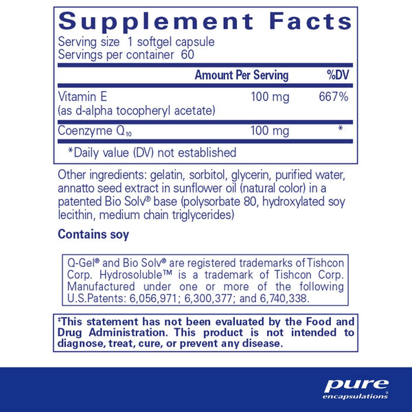 Pure Encapsulations, Q-Gel 100, 60 Softgel Capsules
