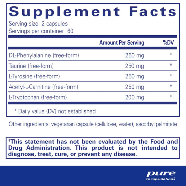 Pure Encapsulations, Cognitive Aminos, 120 Capsules