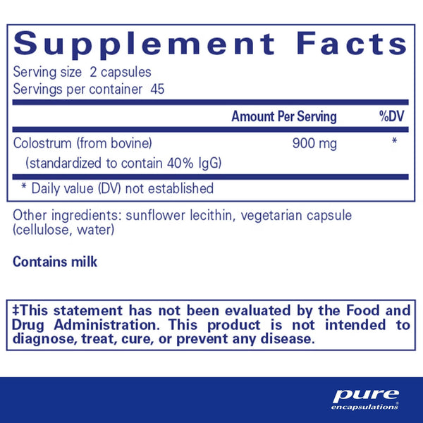 Pure Encapsulations, Colostrum 40% IgG, 90 Capsules