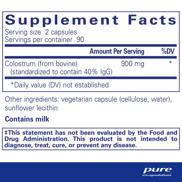 Pure Encapsulations, Colostrum 40% IgG, 180 Capsules