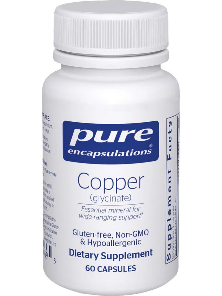 Pure Encapsulations, Copper (Glycinate), 60 Capsules