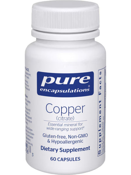 Pure Encapsulations, Copper (citrate), 60 vcaps