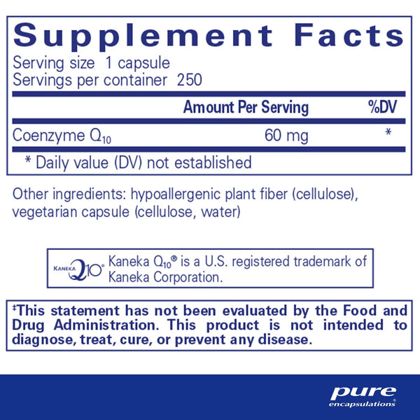 Pure Encapsulations, CoQ10, 60 mg, 250 Capsules
