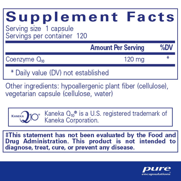 Pure Encapsulations, CoQ10, 120 mg, 120 Capsules