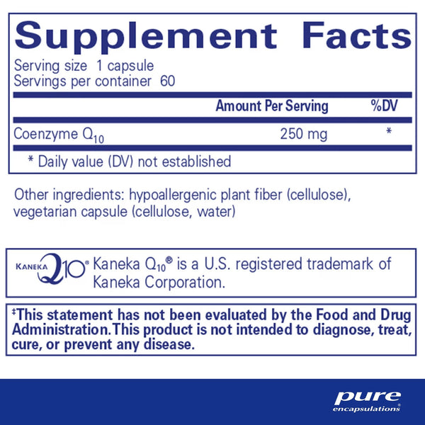 Pure Encapsulations, CoQ10, 250 mg, 60 Capsules
