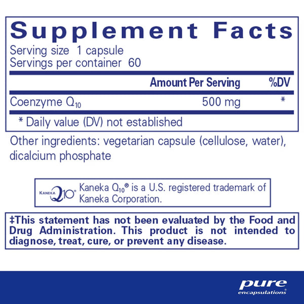 Pure Encapsulations, CoQ10, 500 mg, 60 Capsules