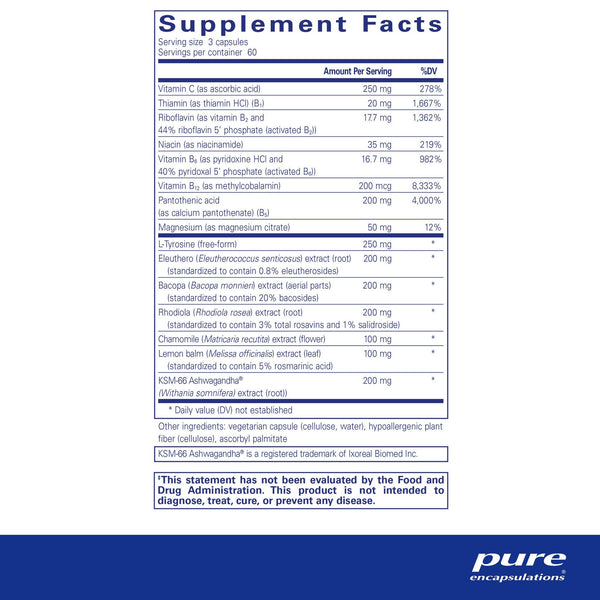 Pure Encapsulations, Daily Stress Formula, 180 Capsules