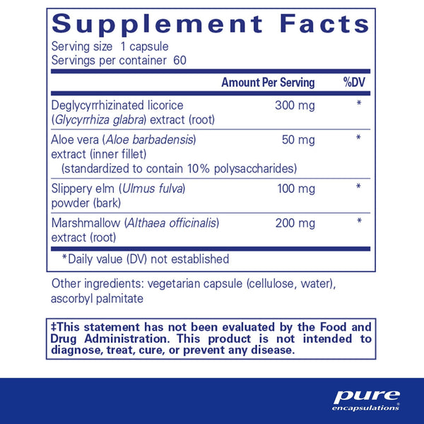 Pure Encapsulations, DGL Plus, 60 Capsules