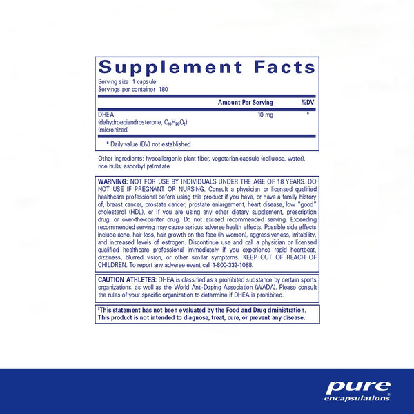 Pure Encapsulations, DHEA, 10 mg, 180 Capsules
