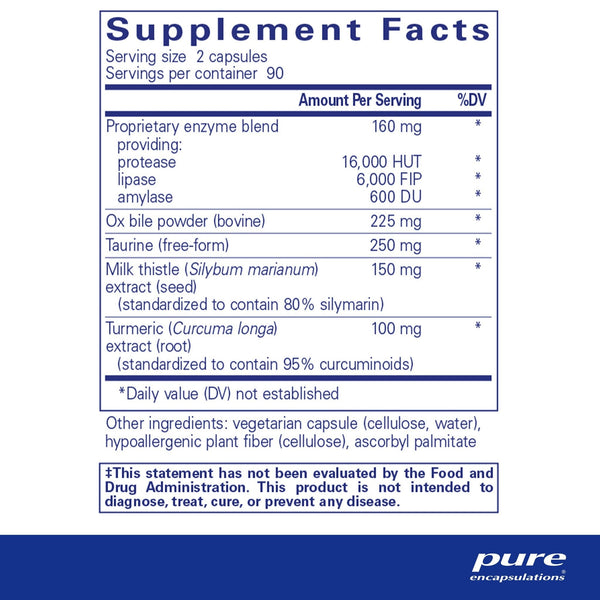 Pure Encapsulations, Digestion GB, 180 Capsules