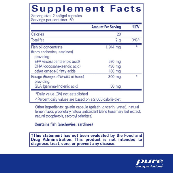 Pure Encapsulations, EFA Essentials, 120 Softgel Capsules