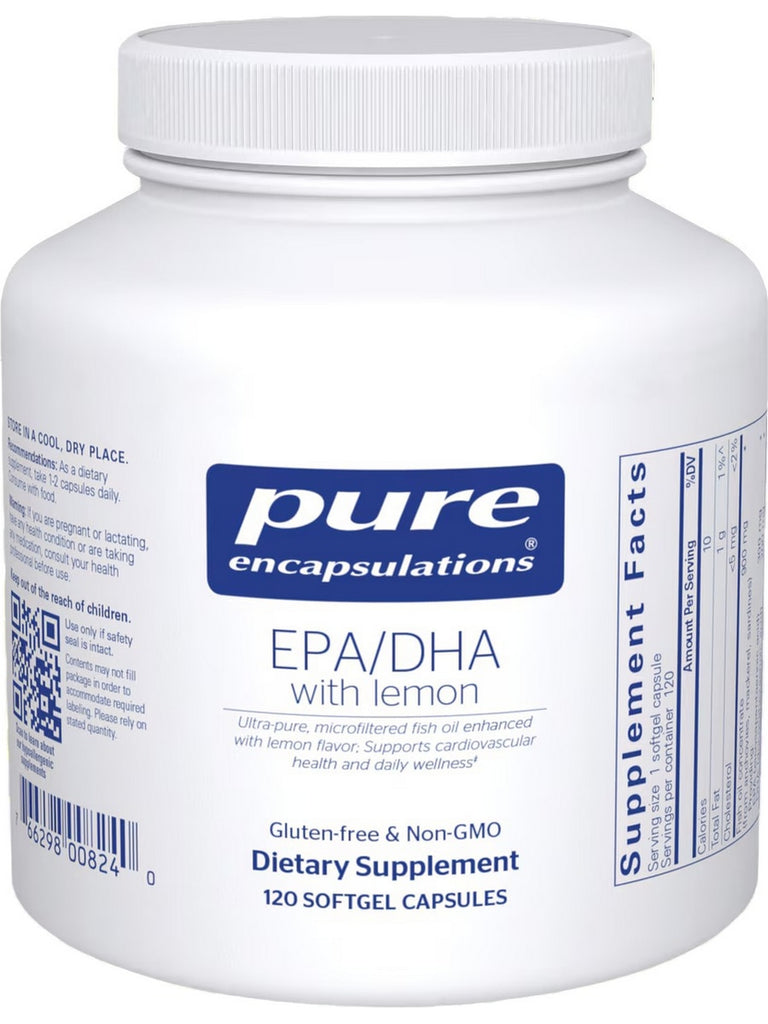 Pure Encapsulations, EPA/DHA with lemon, 120 gels