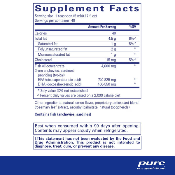 Pure Encapsulations, EPA/DHA liquid, 200 ml