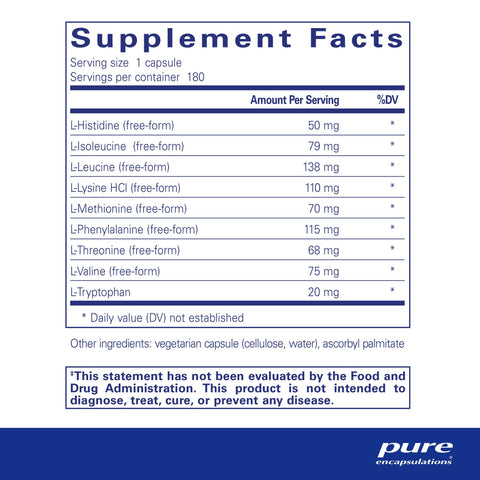 Pure Encapsulations, Essential Aminos, 180 Capsules