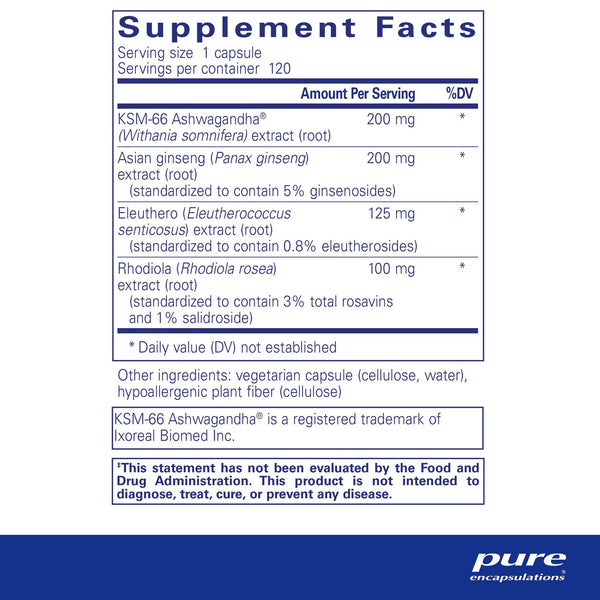 Pure Encapsulations, Energy Xtra, 120 Capsules