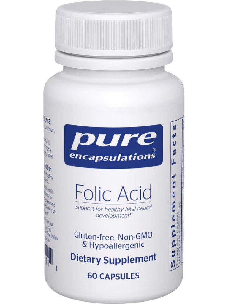 Pure Encapsulations, Folic Acid 800 mcg, 60 vcaps