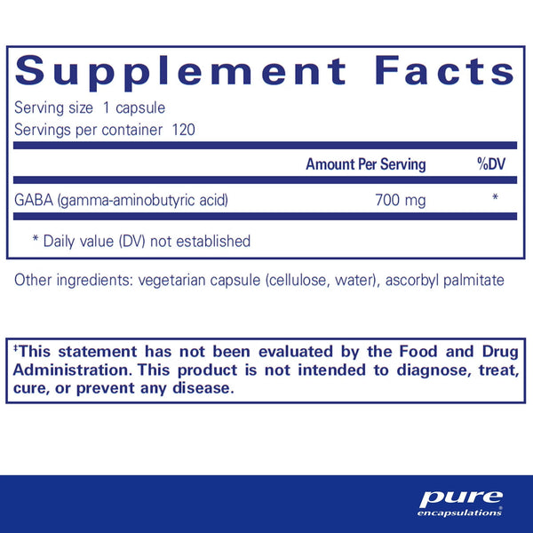 Pure Encapsulations, GABA, 120 Capsules