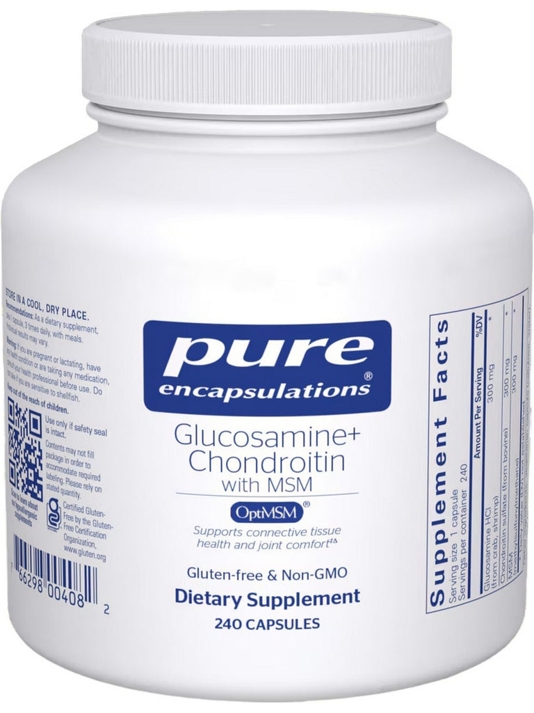 Pure Encapsulations, Glucosamine Chondroitin, w/ MSM, 240 vcaps