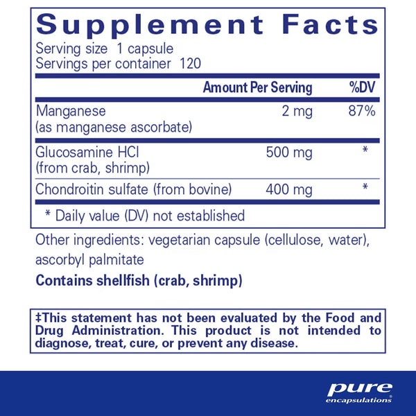 Pure Encapsulations, Glucosamine Chondroitin with Manganese, 120 Capsules