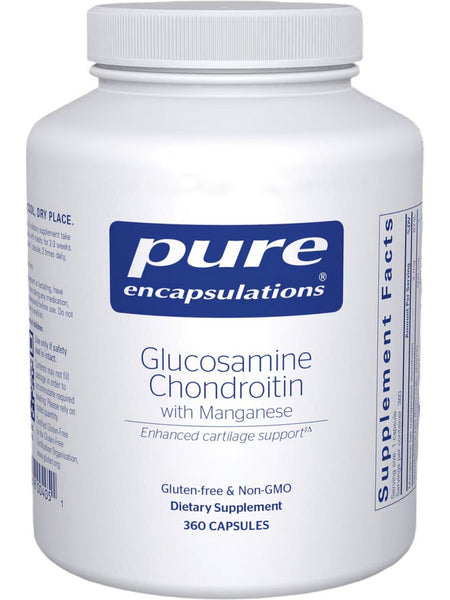 Pure Encapsulations, Glucosamine Chondroitin, w/Manga, 360vcaps