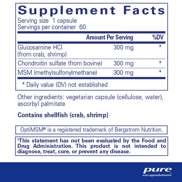 Pure Encapsulations, Glucosamine + Chondroitin with MSM, 60 Capsules