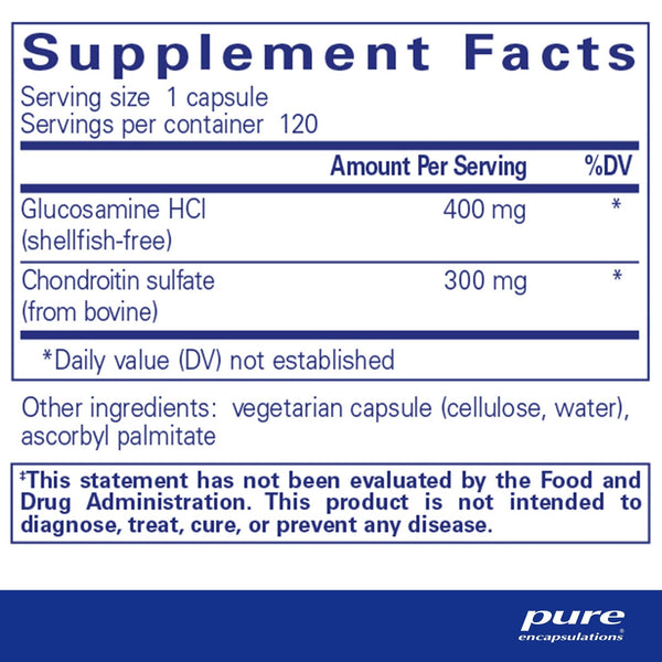 Pure Encapsulations, Glucosamine HCl + Chondroitin, 120 Capsules