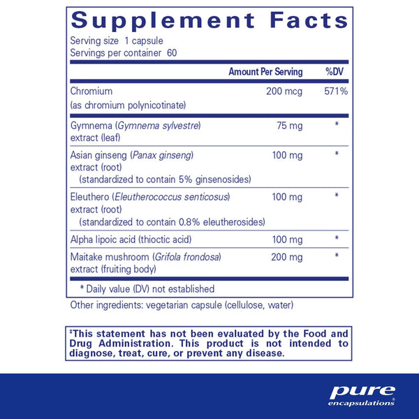 Pure Encapsulations, Glucose Support Formula, 60 Capsules