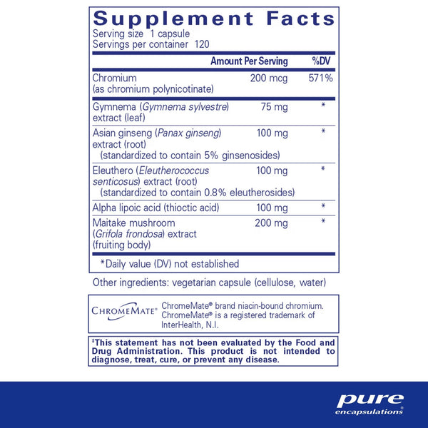 Pure Encapsulations, Glucose Support Formula, 120 Capsules