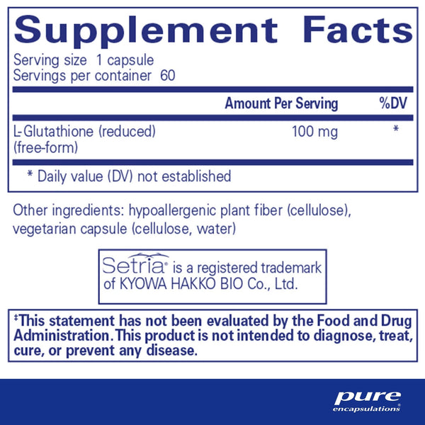 Pure Encapsulations, Reduced Glutathione, 60 Capsules