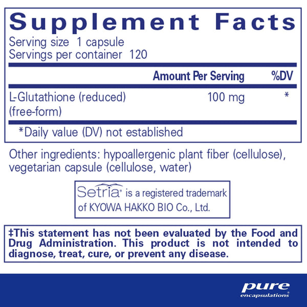 Pure Encapsulations, Reduced Glutathione, 120 Capsules