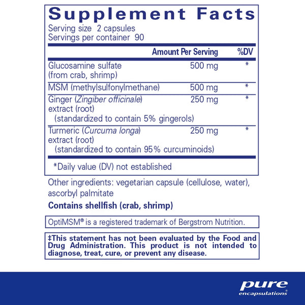 Pure Encapsulations, Glucosamine MSM with Joint Comfort Herbs, 180 Capsules