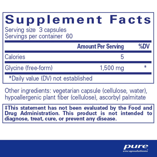 Pure Encapsulations, Glycine, 180 Capsules