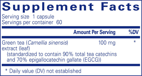 Pure Encapsulations, Green Tea extract, decaffeinated, 60 vcaps