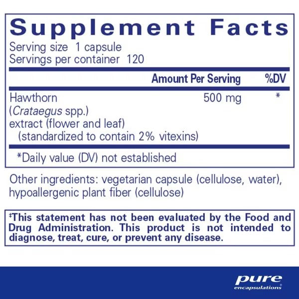 Pure Encapsulations, Hawthorn Extract, 120 Capsules