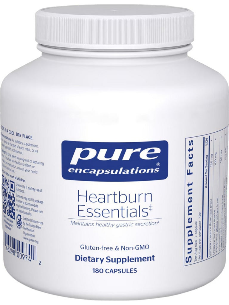 Pure Encapsulations, Heartburn Essentials, 180 caps