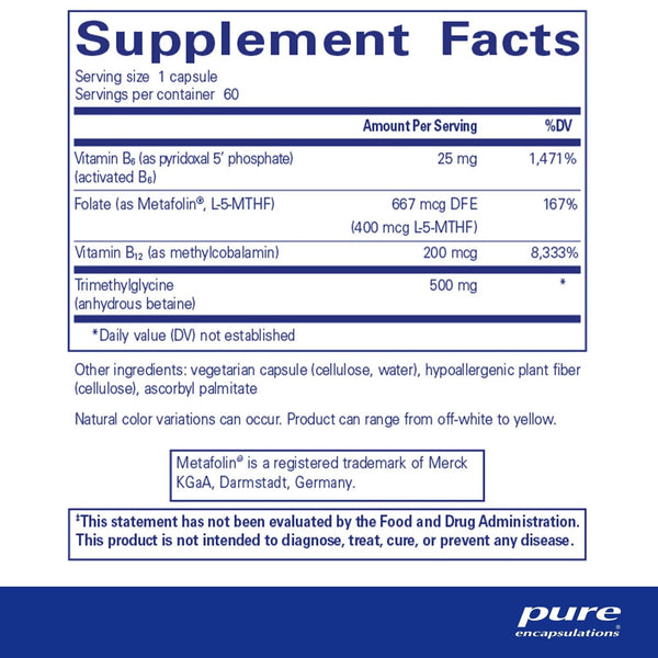 Pure Encapsulations, Homocysteine Factors, 60 Capsules