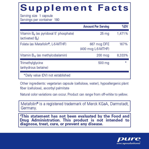 Pure Encapsulations, Homocysteine Factors, 180 Capsules