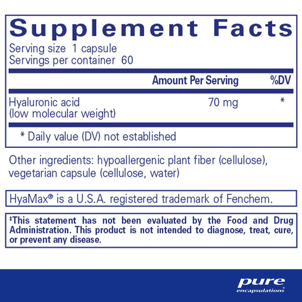 Pure Encapsulations, Hyaluronic Acid, 60 Capsules