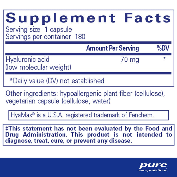 Pure Encapsulations, Hyaluronic Acid, 180 Capsules