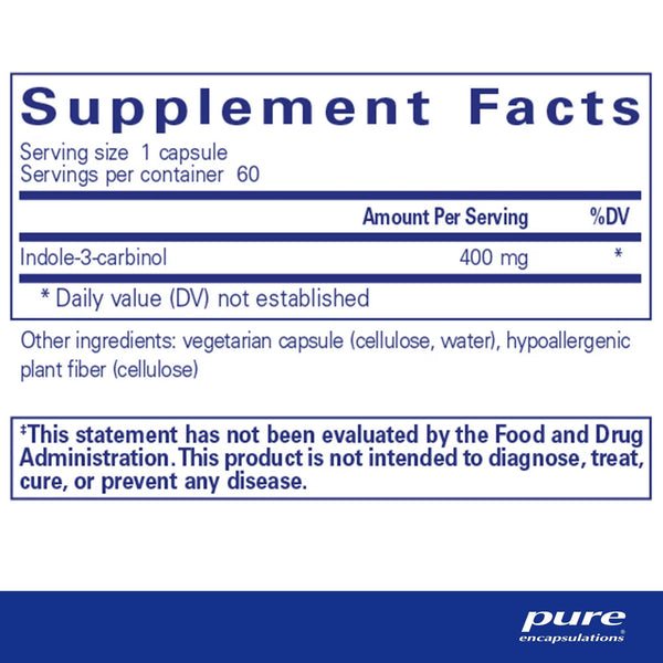 Pure Encapsulations, Indole-3-Carbinol, 400 mg, 60 Capsules