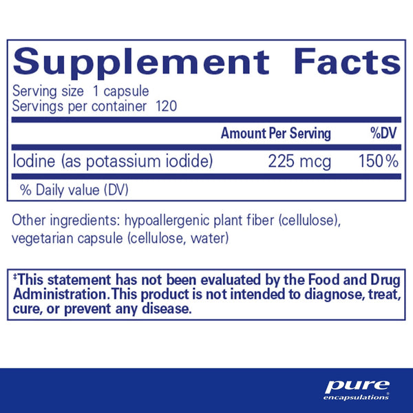 Pure Encapsulations, Iodine (Potassium Iodide), 120 Capsules